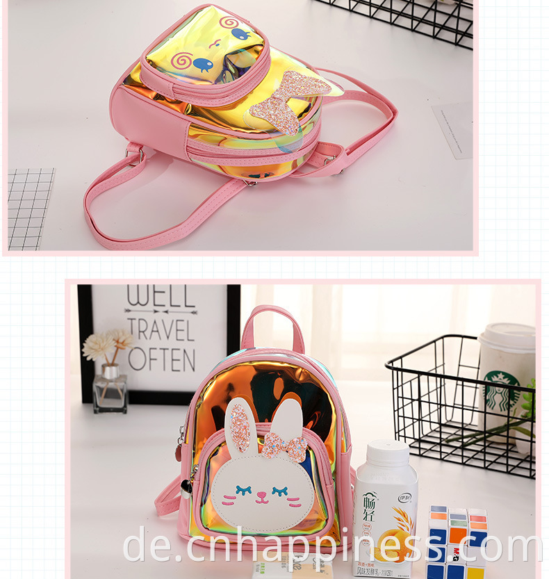 2022 Neue Produkte Reise Holographic Clear PVC Rucksacks Custom Logo Trendy Hologramm Kinder Baby Kindergarten Rucksackbeutel Schule